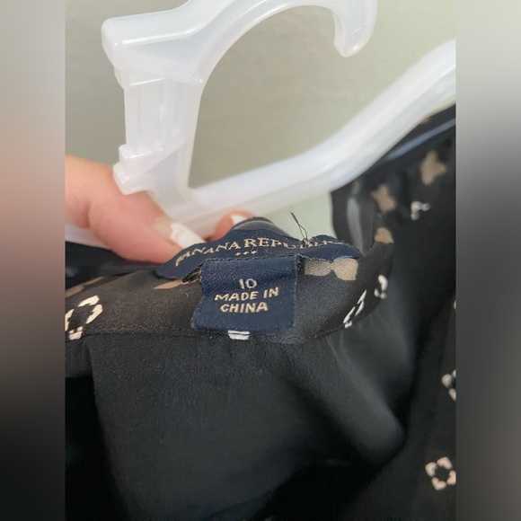 NWOT Banana Republic Black Tan Print Strapless Silk-Like Cocktail Dress Size 10 - Picture 6 of 16